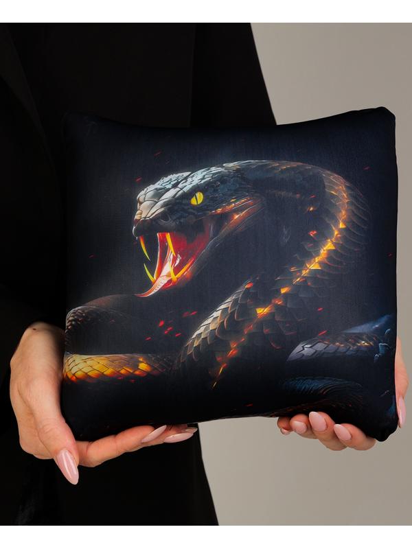 Подушка декоративная антистресс «Змея», чёрная