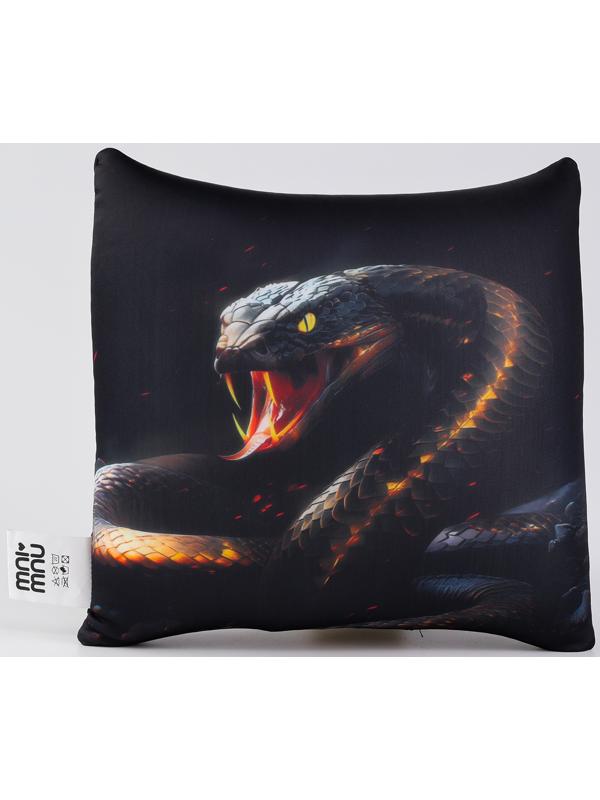 Подушка декоративная антистресс «Змея», чёрная