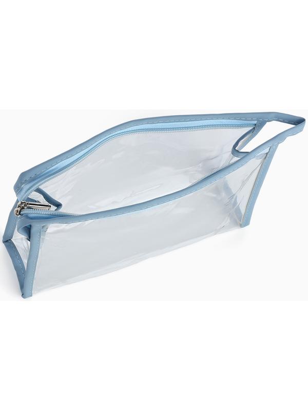 Набор простых косметичек на молниях 2 в 1, с принтом «Мраморная текстура», голубой