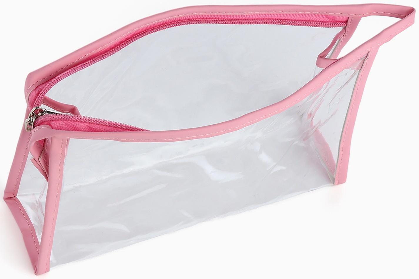 Набор простых косметичек на молниях 2 в 1, с принтом «Мраморная текстура», розовый