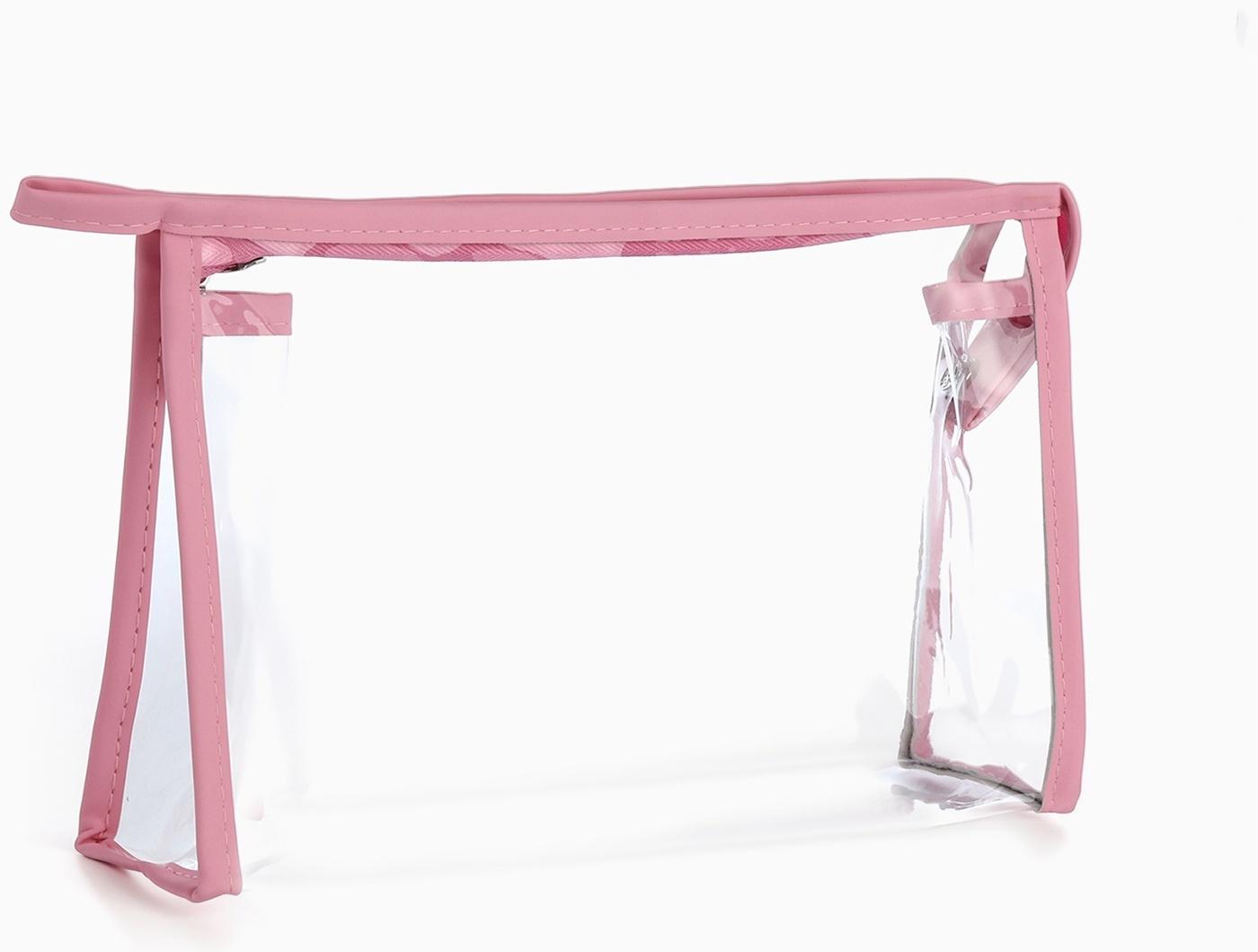 Набор простых косметичек на молниях 2 в 1, с принтом «Мраморная текстура», розовый