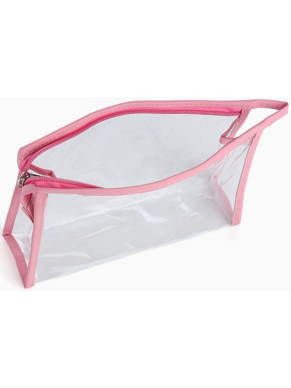 Набор простых косметичек на молниях 2 в 1, с принтом «Мраморная текстура», розовый