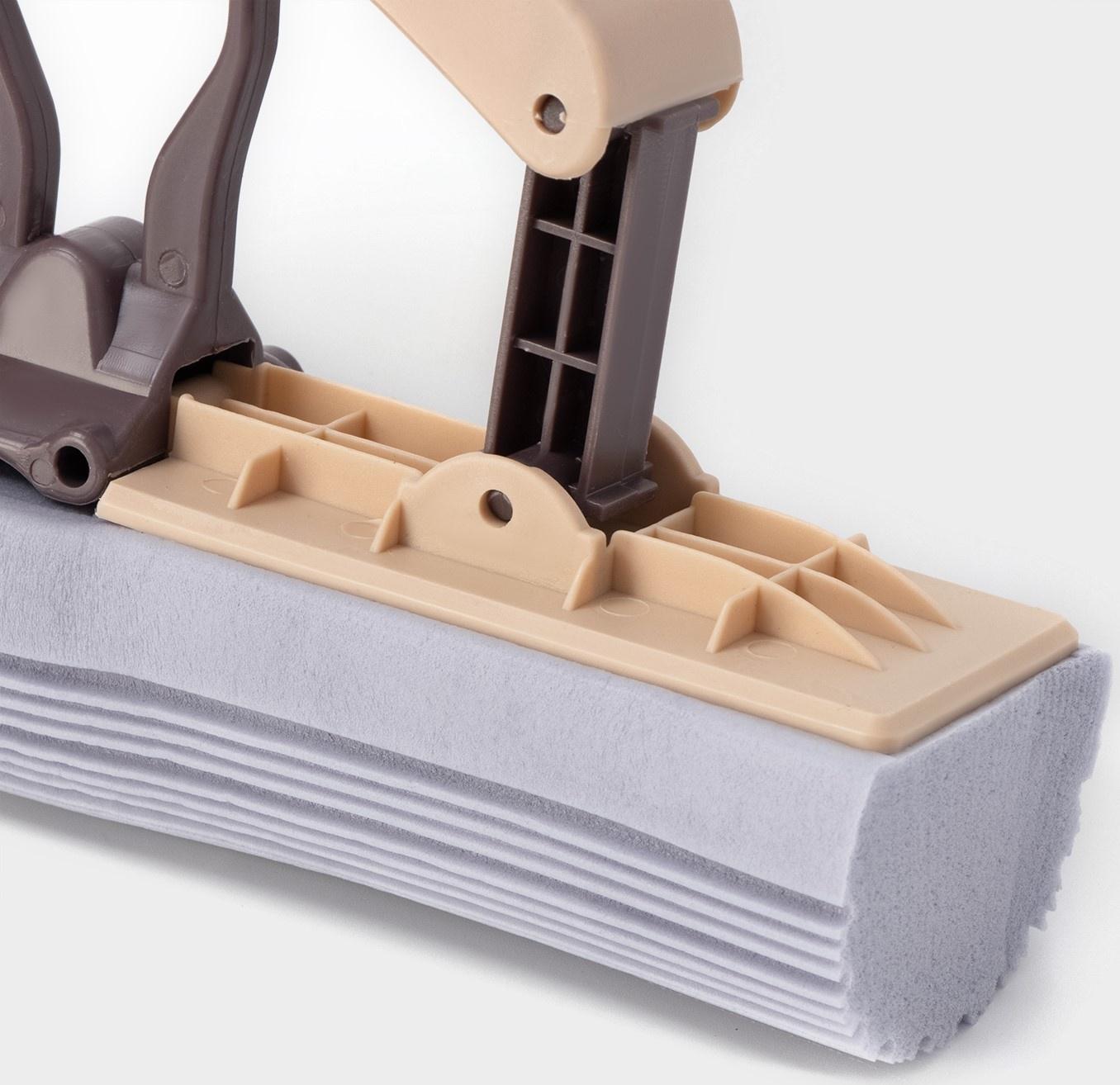 Швабра для мытья пола PVA Доляна, со складным отжимом, насадка 27×6 см, стальная составная ручка 116 см