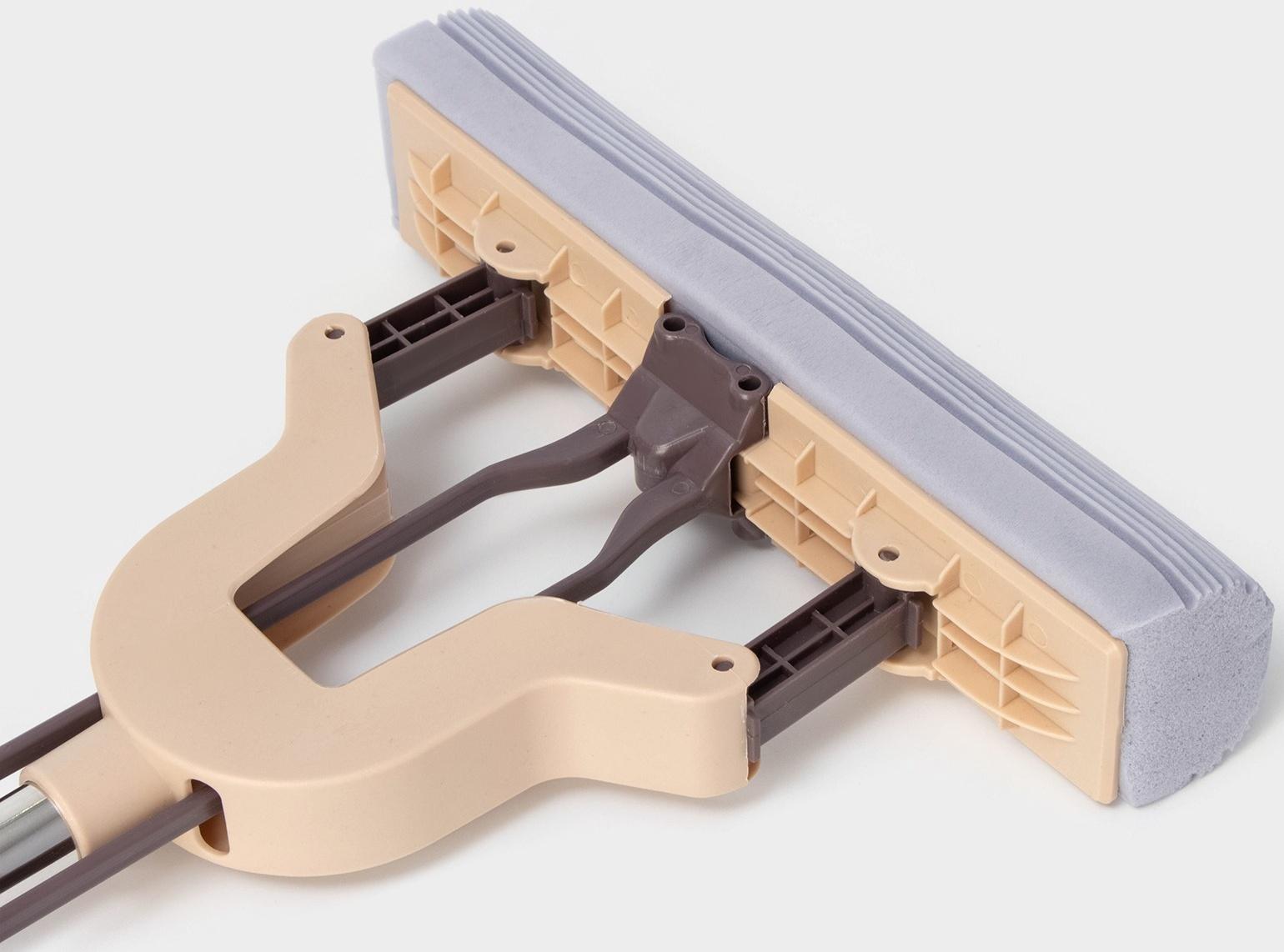 Швабра для мытья пола PVA Доляна, со складным отжимом, насадка 27×6 см, стальная составная ручка 116 см