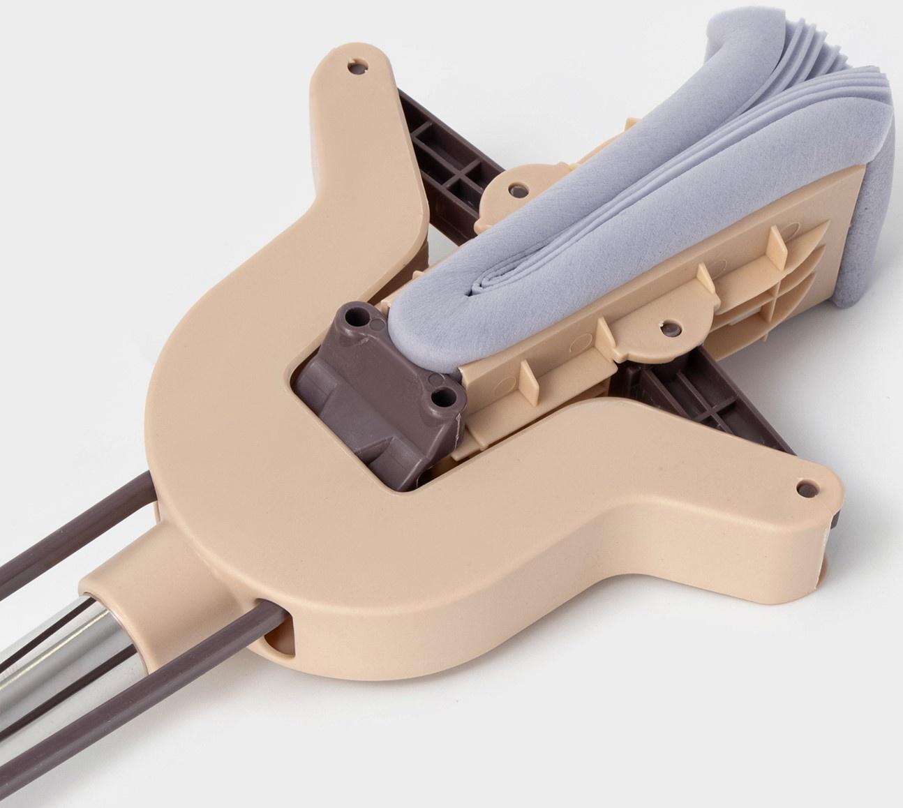 Швабра для мытья пола PVA Доляна, со складным отжимом, насадка 27×6 см, стальная составная ручка 116 см