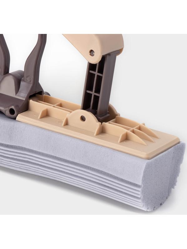 Швабра для мытья пола PVA Доляна, со складным отжимом, насадка 27×6 см, стальная составная ручка 116 см