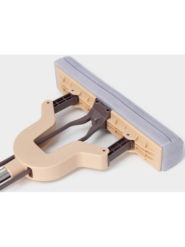 Швабра для мытья пола PVA Доляна, со складным отжимом, насадка 27×6 см, стальная составная ручка 116 см