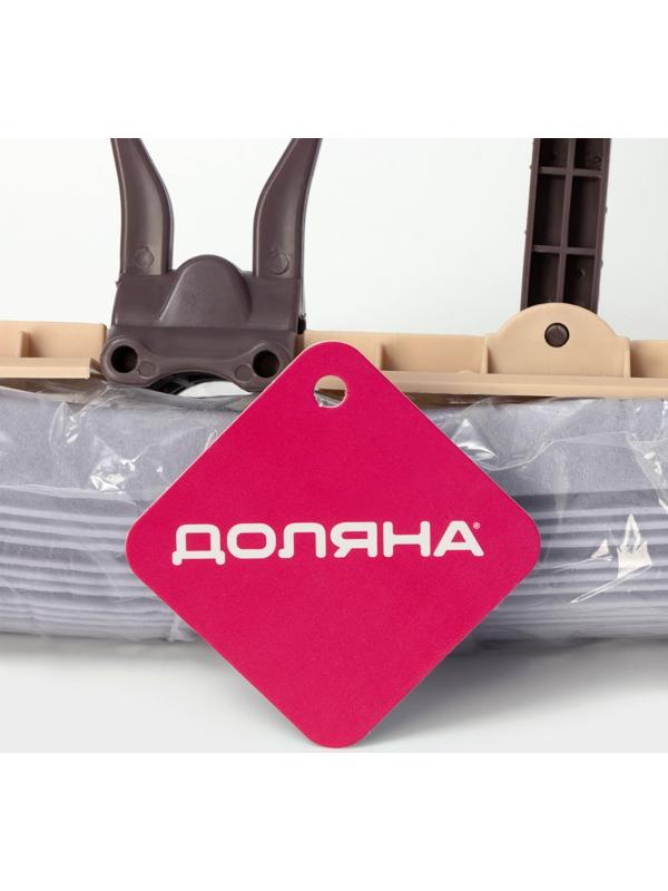 Швабра для мытья пола PVA Доляна, со складным отжимом, насадка 27×6 см, стальная составная ручка 116 см