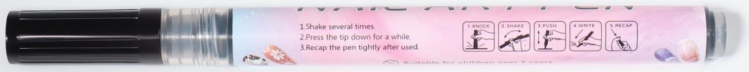 Маркер для дизайна ногтей, тонкий, акриловый, 13,7 см, цвет чёрный