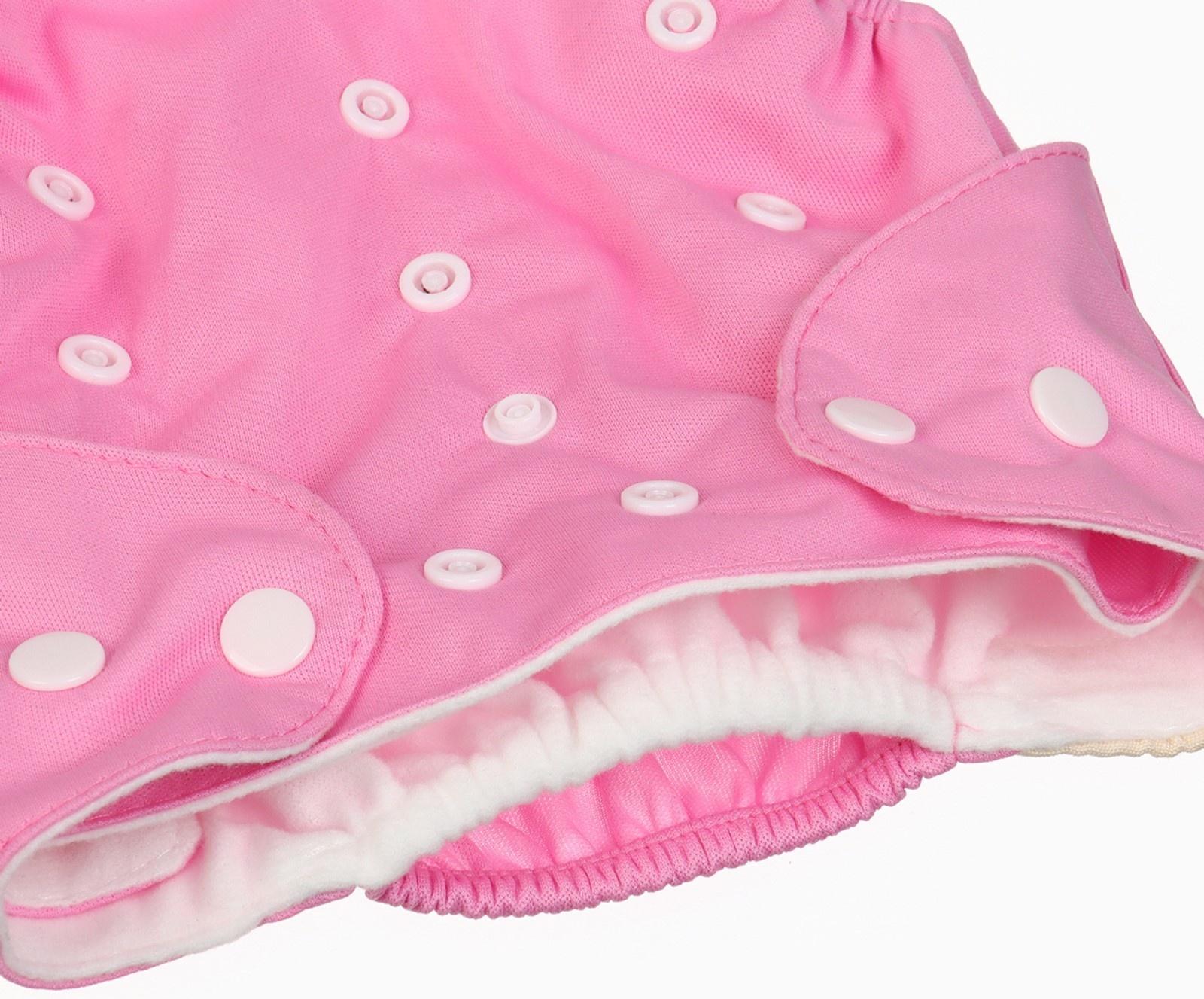 Многоразовый подгузник Крошка Я «Наш цветочек», 3-15 кг, розовый