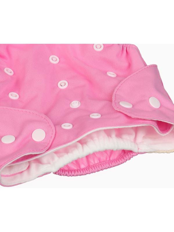 Многоразовый подгузник Крошка Я «Наш цветочек», 3-15 кг, розовый
