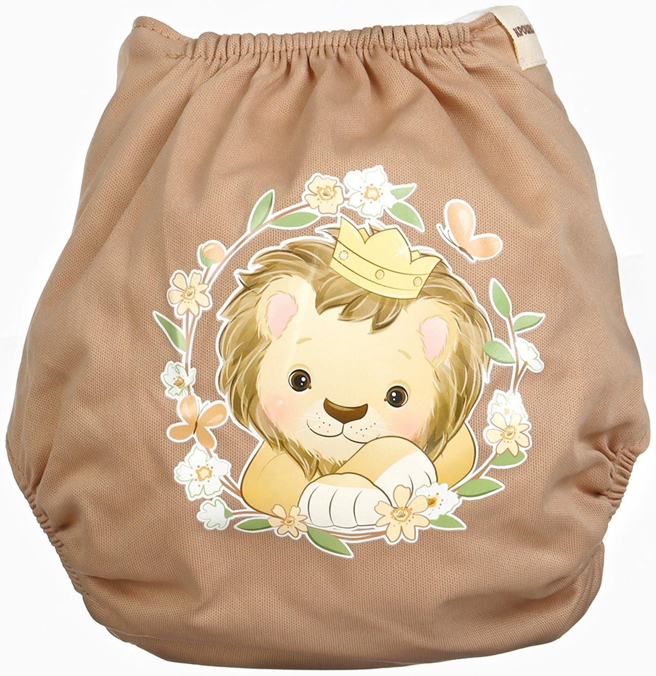 Многоразовый подгузник Крошка Я «Львенок», 3-15 кг, коричневый