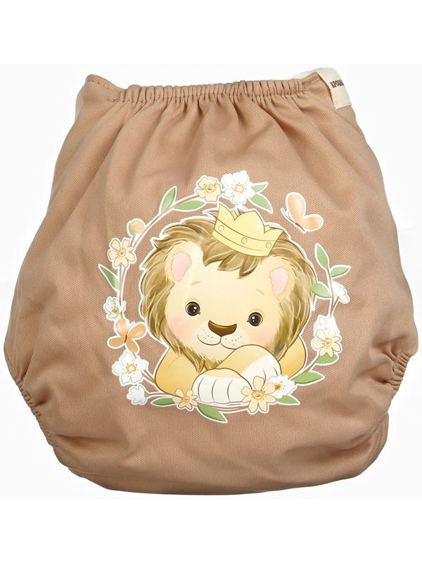 Многоразовый подгузник Крошка Я «Львенок», 3-15 кг, коричневый