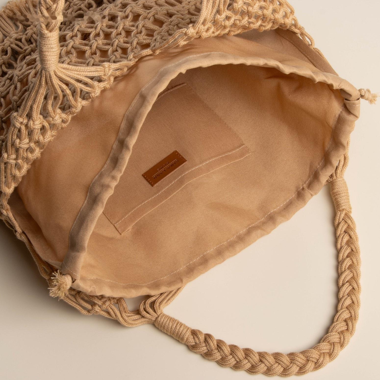 Сумка женская SL Home, ручное плетение, хлопок, длина ручек 15 см, 40×32 см