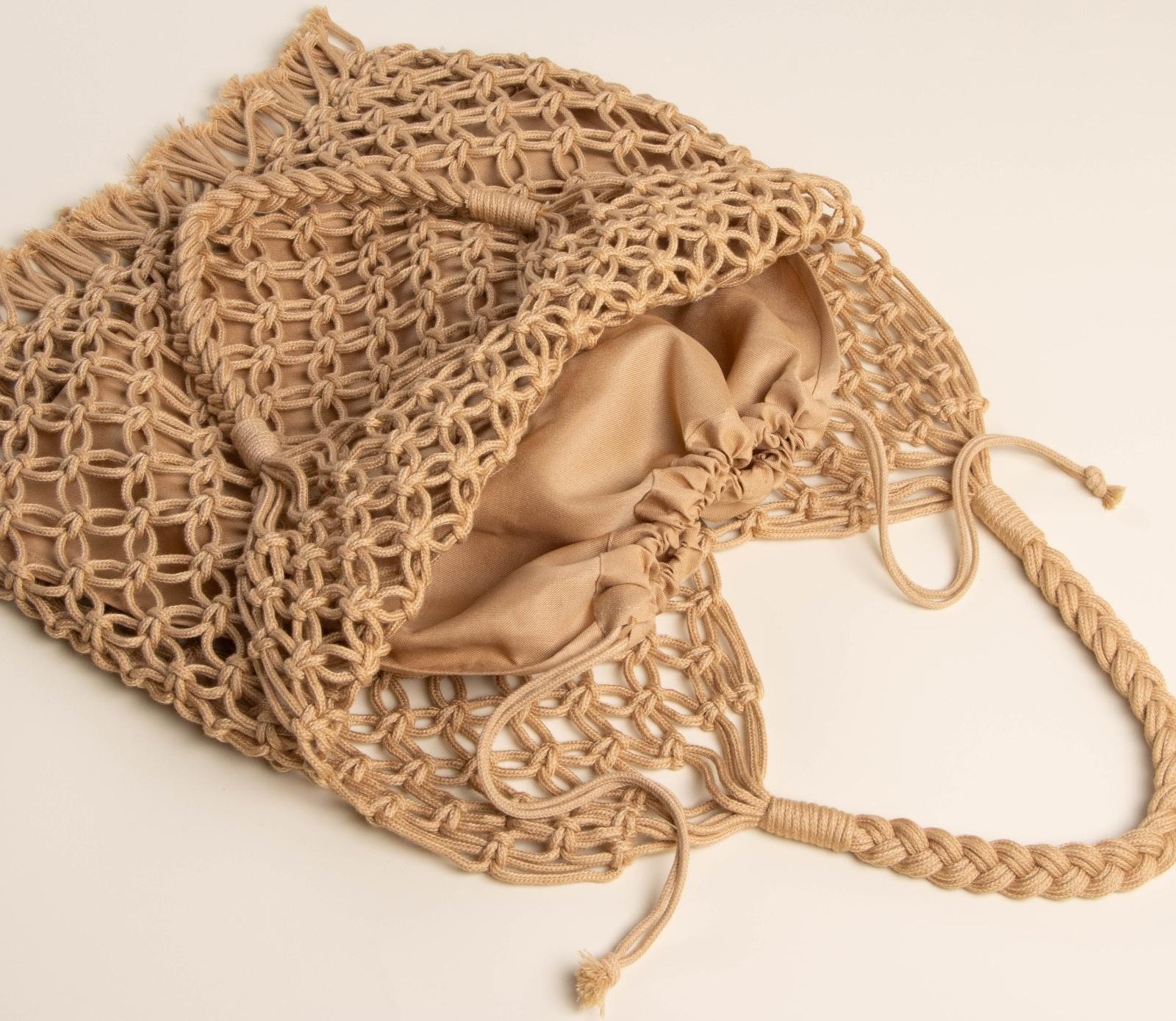 Сумка женская SL Home, ручное плетение, хлопок, длина ручек 15 см, 40×32 см