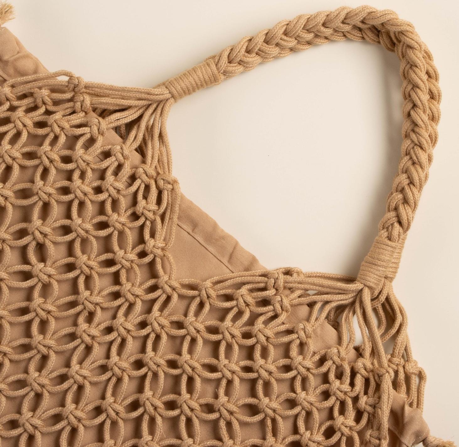 Сумка женская SL Home, ручное плетение, хлопок, длина ручек 15 см, 40×32 см