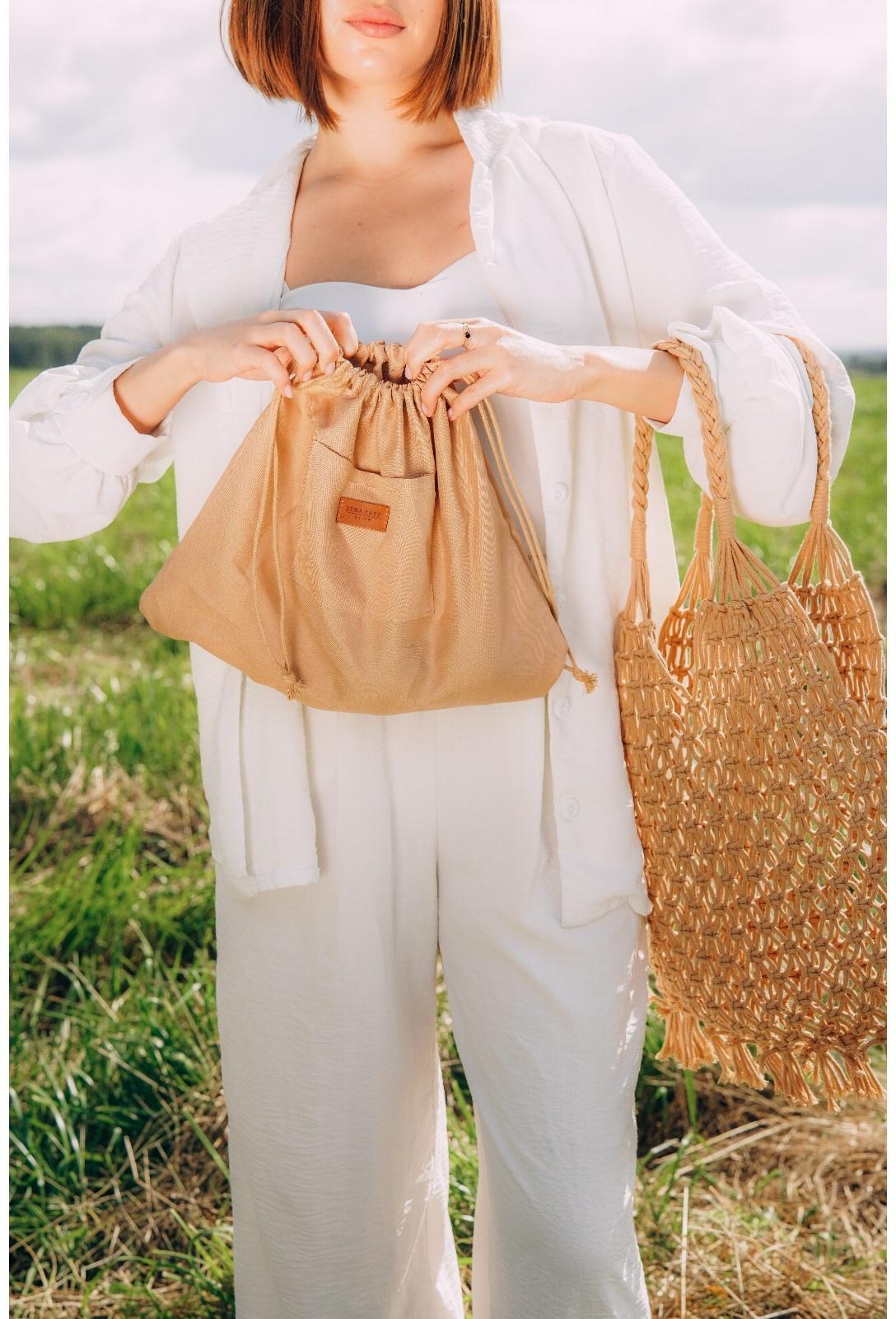 Сумка женская SL Home, ручное плетение, хлопок, длина ручек 15 см, 40×32 см