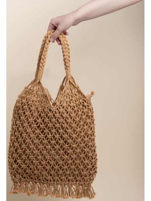 Сумка женская SL Home, ручное плетение, хлопок, длина ручек 15 см, 40×32 см