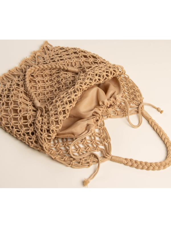 Сумка женская SL Home, ручное плетение, хлопок, длина ручек 15 см, 40×32 см