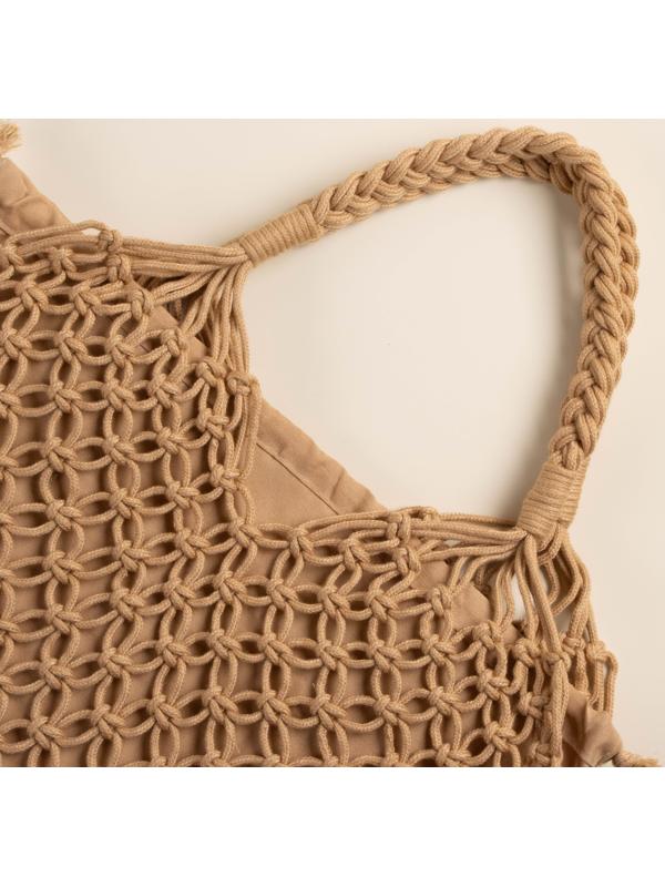 Сумка женская SL Home, ручное плетение, хлопок, длина ручек 15 см, 40×32 см