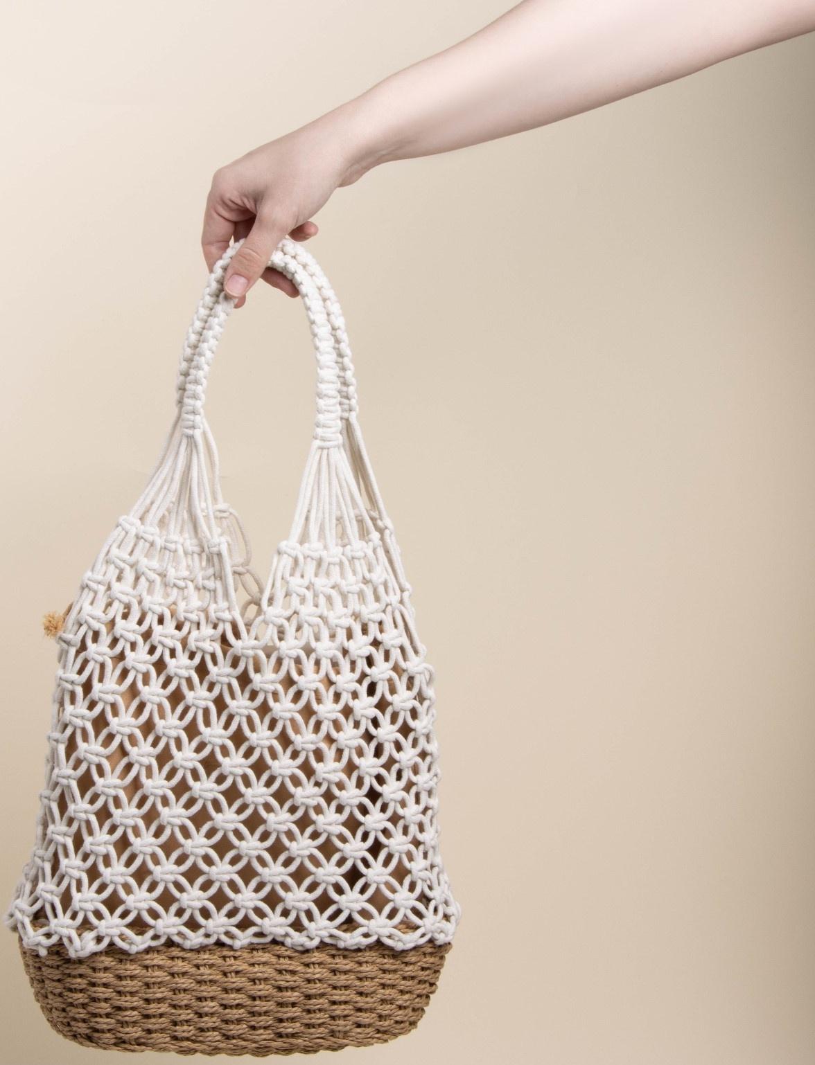 Сумка женская SL Home, ручное плетение, хлопок, 27×48 см