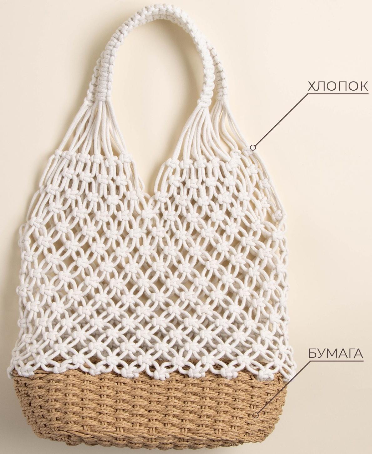 Сумка женская SL Home, ручное плетение, хлопок, 27×48 см