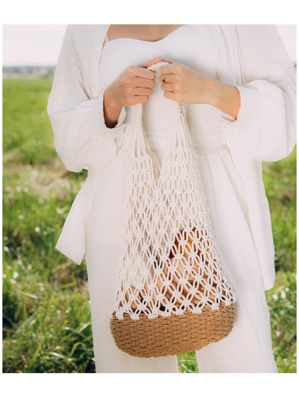 Сумка женская SL Home, ручное плетение, хлопок, 27×48 см