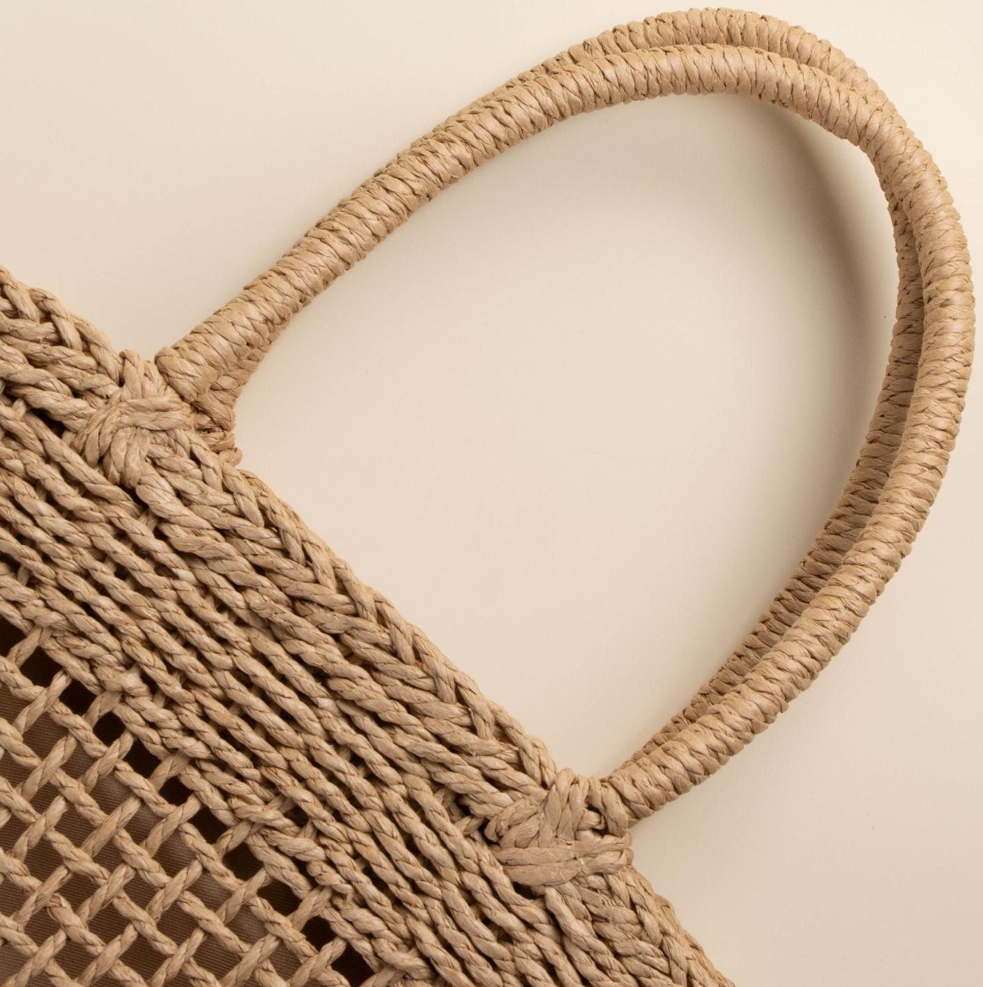 Сумка женская SL Home, ручное плетение, хлопок, длина ручек 18,5 см, 40×27 см