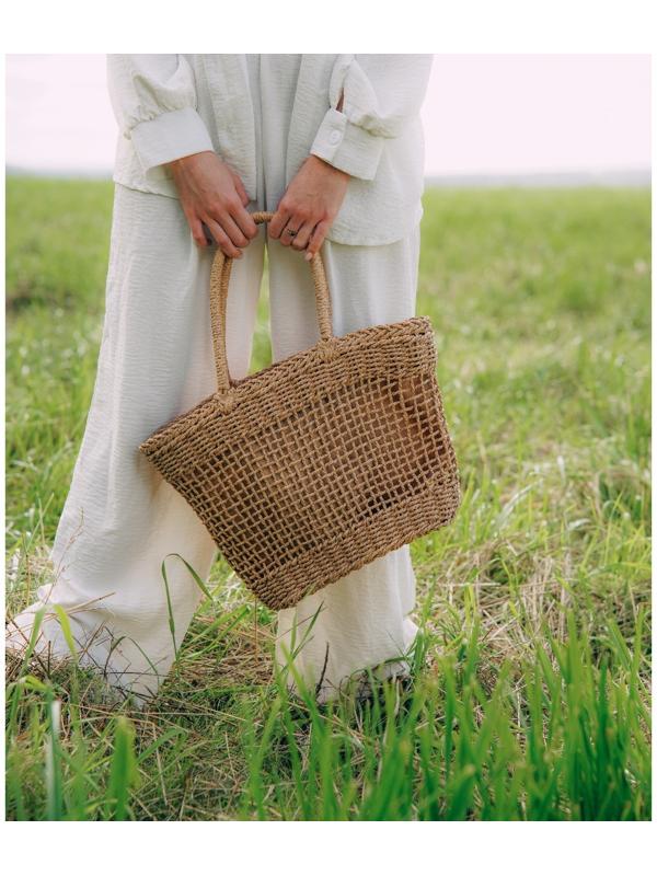 Сумка женская SL Home, ручное плетение, хлопок, длина ручек 18,5 см, 40×27 см