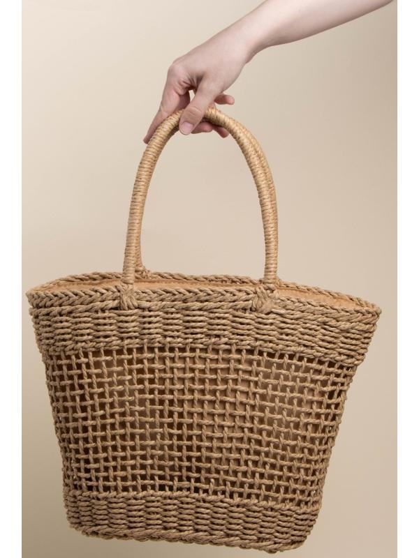 Сумка женская SL Home, ручное плетение, хлопок, длина ручек 18,5 см, 40×27 см