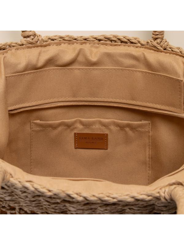 Сумка женская SL Home, ручное плетение, хлопок, длина ручек 18,5 см, 40×27 см