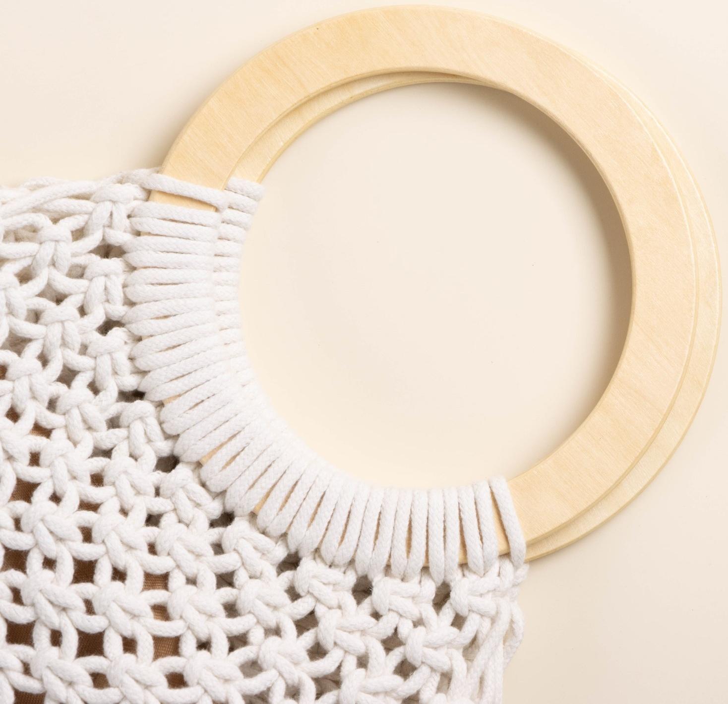 Сумка женская SL Home, ручное плетение, хлопок, кольцо 14,5 см, 30×45 см