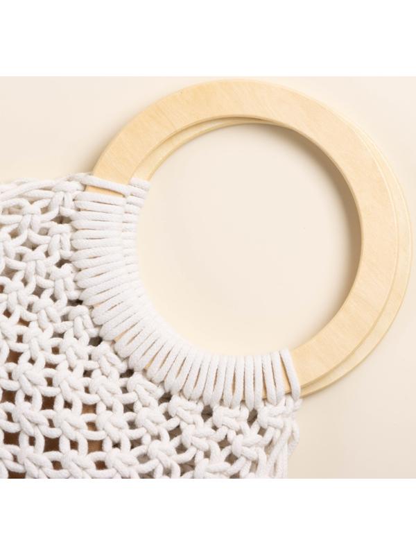Сумка женская SL Home, ручное плетение, хлопок, кольцо 14,5 см, 30×45 см