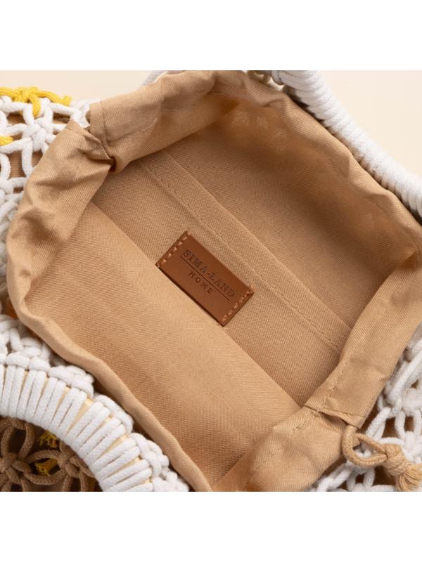 Сумка женская SL Home, ручное плетение, хлопок, кольцо 14,5 см, 30×45 см