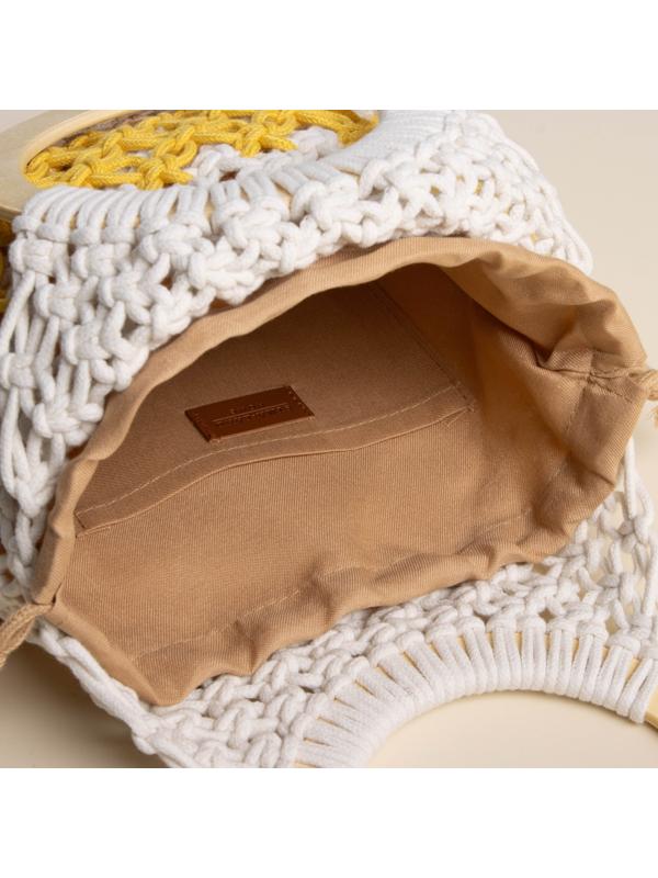 Сумка женская SL Home, ручное плетение, хлопок, кольцо 14,5 см, 30×45 см