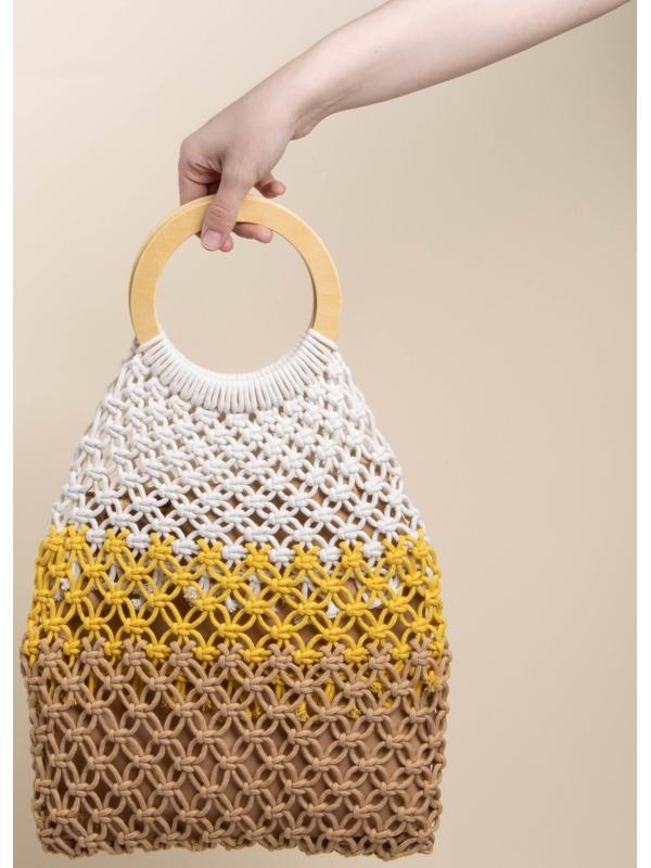 Сумка женская SL Home, ручное плетение, хлопок, кольцо 14,5 см, 30×45 см