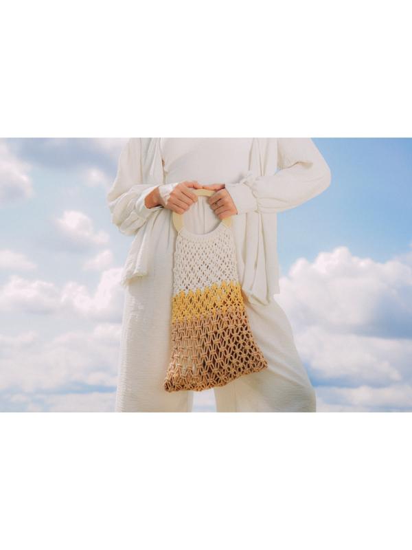 Сумка женская SL Home, ручное плетение, хлопок, кольцо 14,5 см, 30×45 см