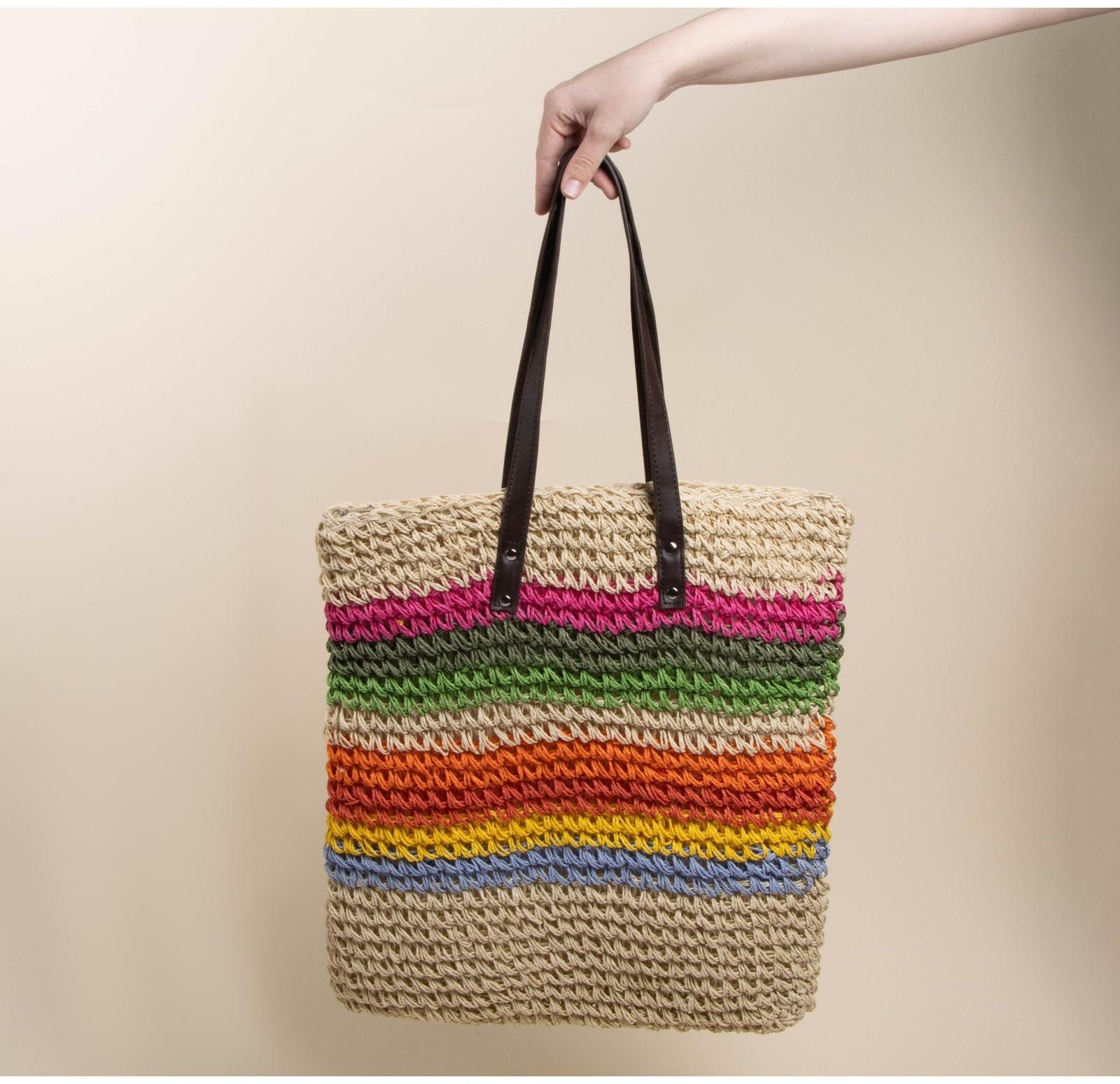 Сумка женская SL Home, ручное плетение, хлопок, длина ручек 28 см, 41×40 см