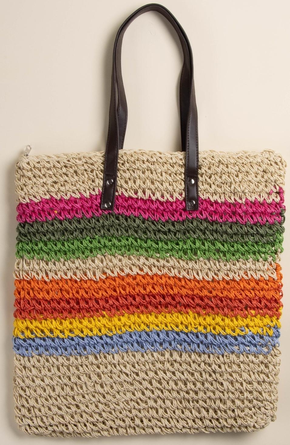 Сумка женская SL Home, ручное плетение, хлопок, длина ручек 28 см, 41×40 см