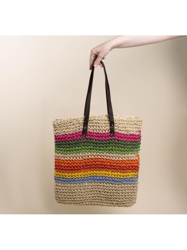 Сумка женская SL Home, ручное плетение, хлопок, длина ручек 28 см, 41×40 см