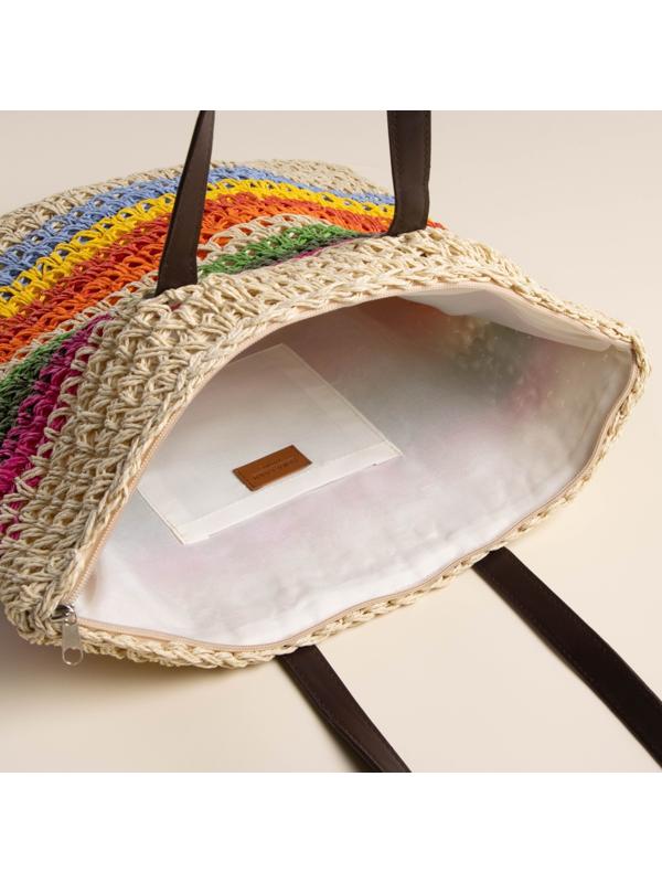 Сумка женская SL Home, ручное плетение, хлопок, длина ручек 28 см, 41×40 см