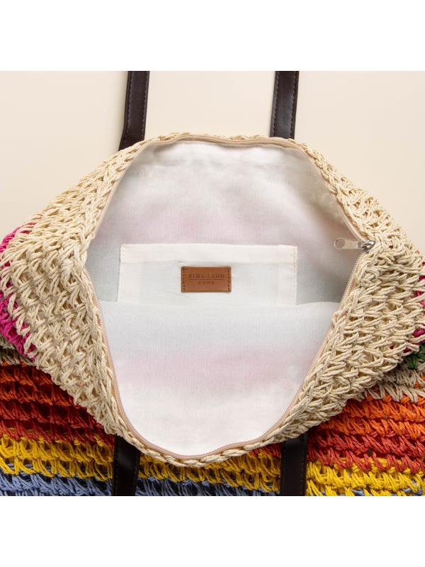 Сумка женская SL Home, ручное плетение, хлопок, длина ручек 28 см, 41×40 см
