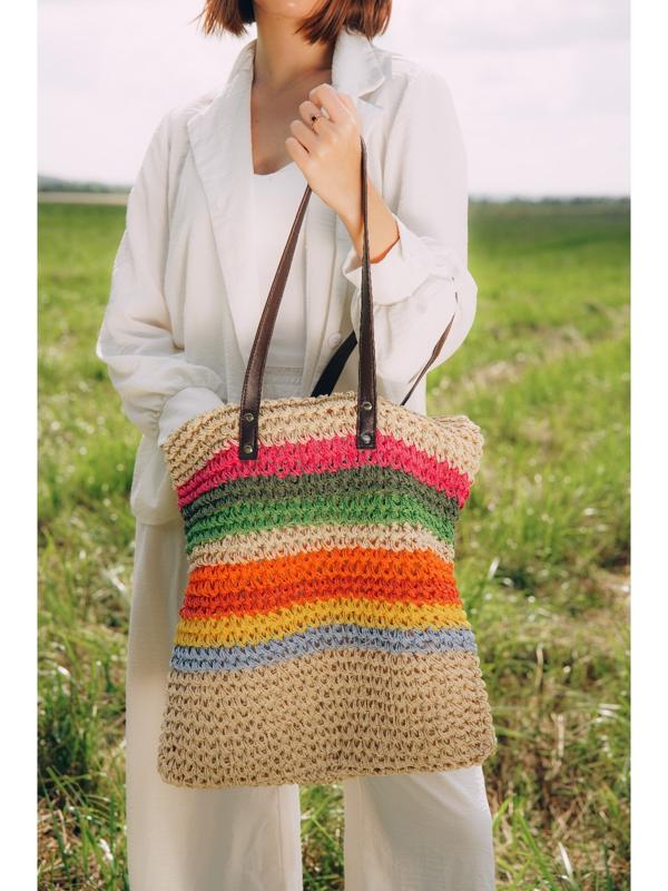 Сумка женская SL Home, ручное плетение, хлопок, длина ручек 28 см, 41×40 см