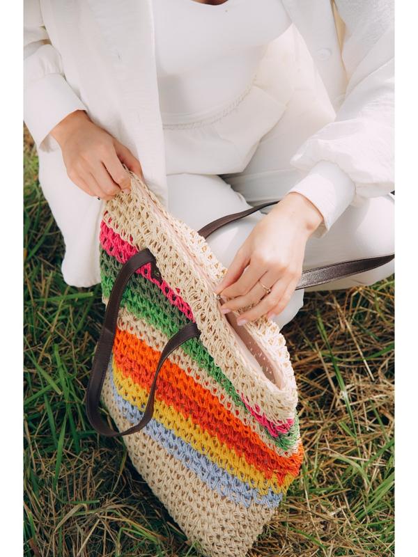 Сумка женская SL Home, ручное плетение, хлопок, длина ручек 28 см, 41×40 см