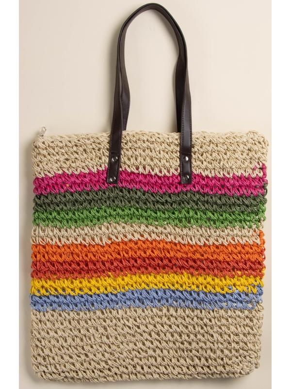 Сумка женская SL Home, ручное плетение, хлопок, длина ручек 28 см, 41×40 см