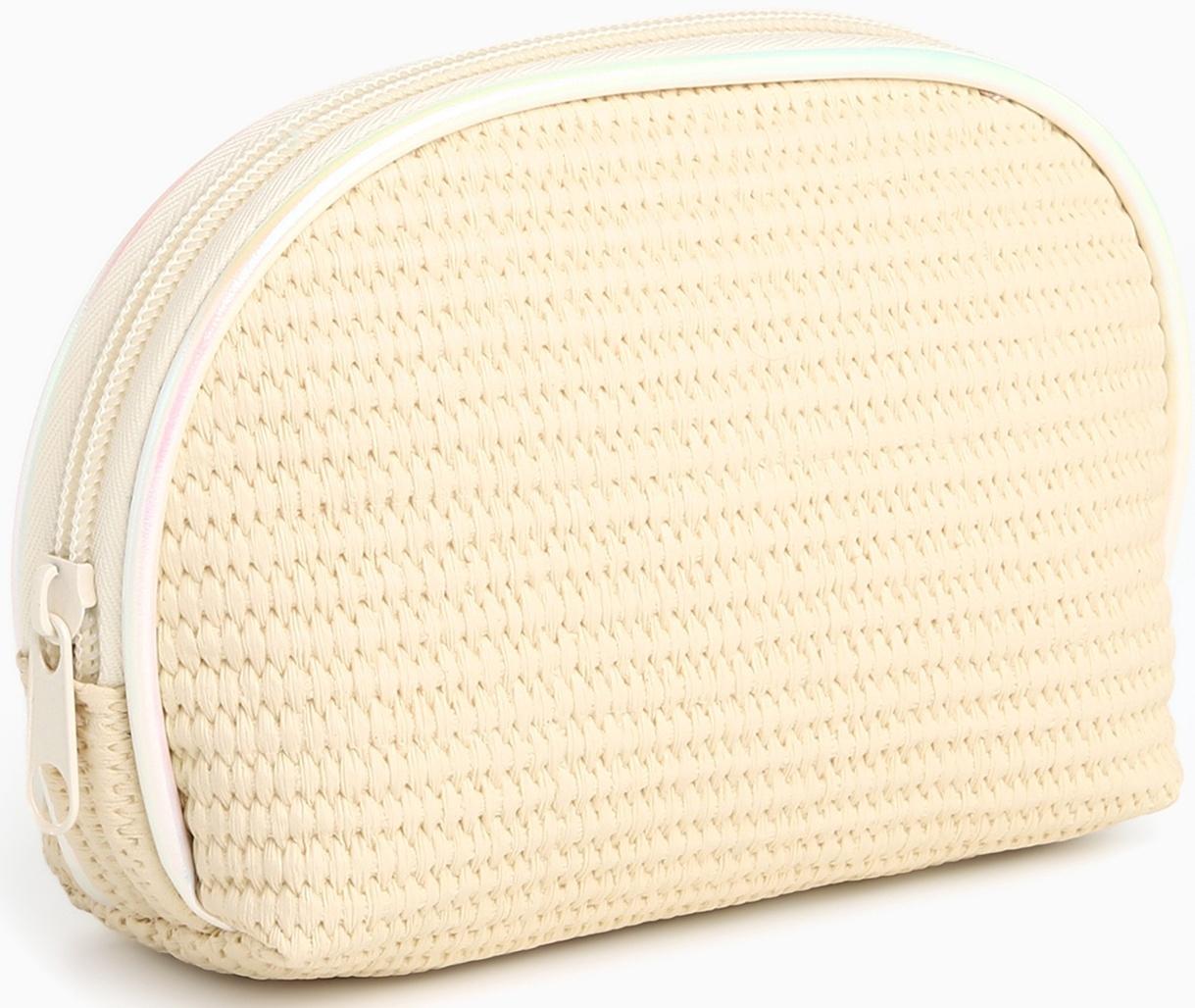 Набор простых косметичек на молниях 2 в 1, с принтом «Нежные цветы», бежевый