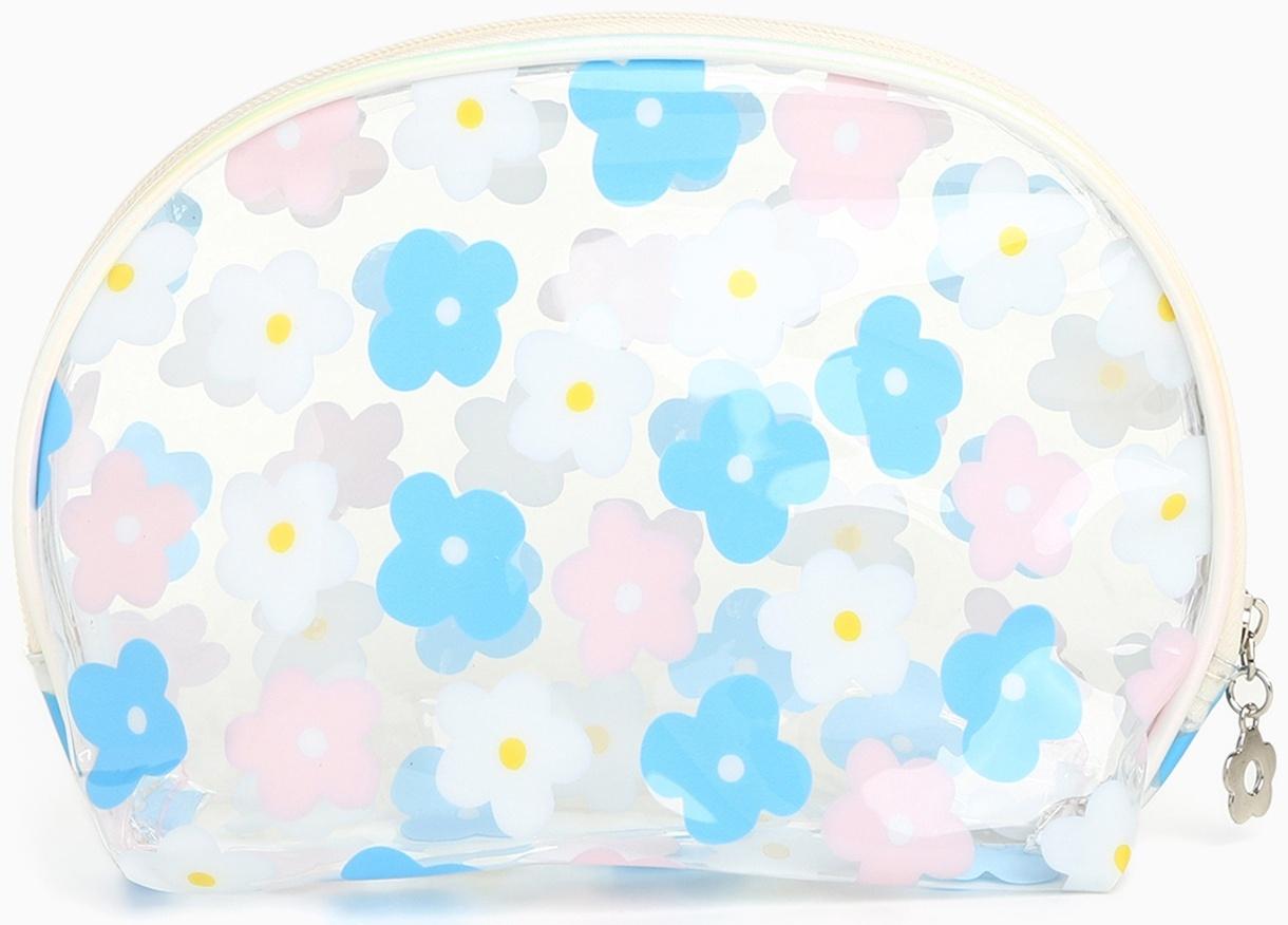 Набор простых косметичек на молниях 2 в 1, с принтом «Нежные цветы», бежевый