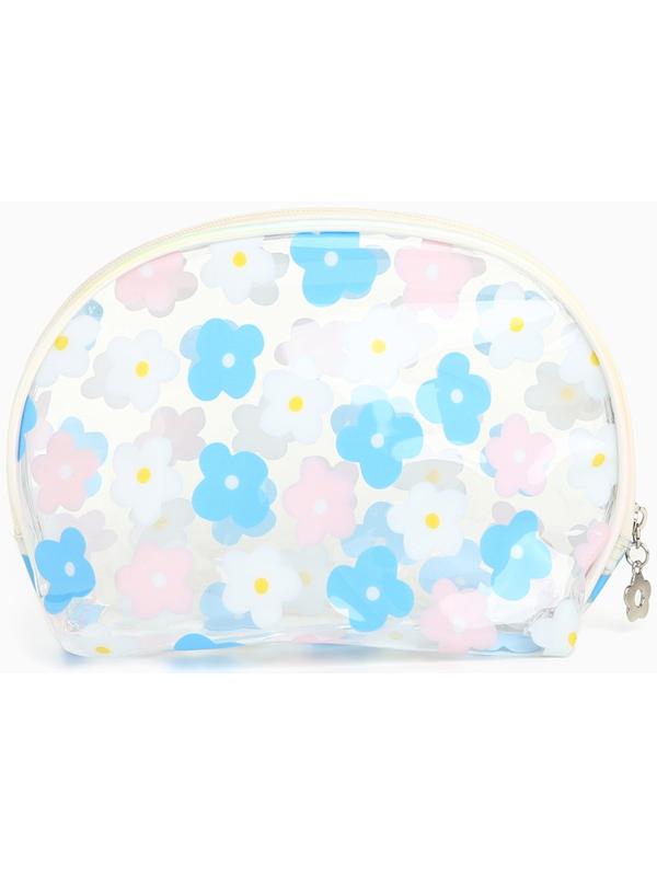 Набор простых косметичек на молниях 2 в 1, с принтом «Нежные цветы», бежевый