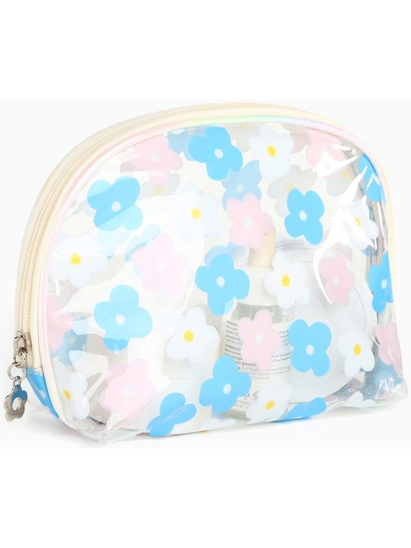 Набор простых косметичек на молниях 2 в 1, с принтом «Нежные цветы», бежевый