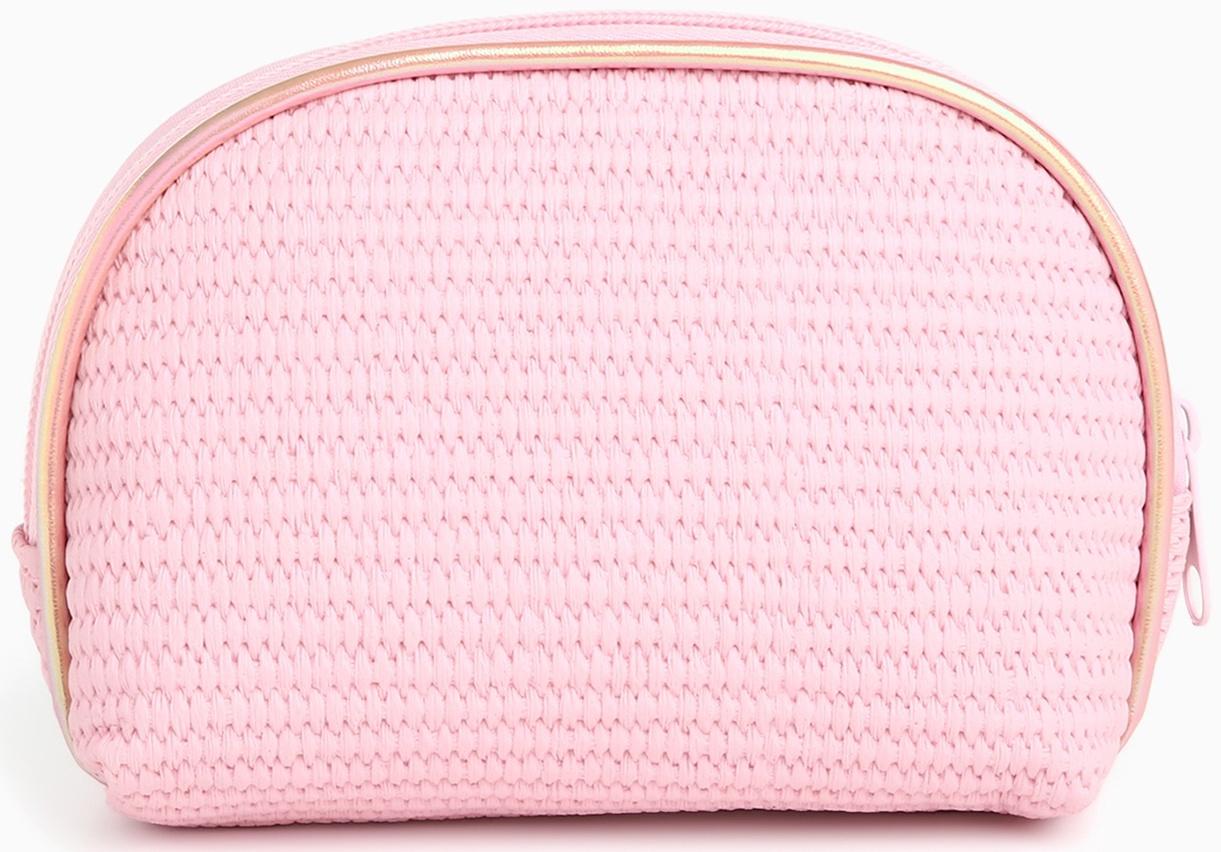 Набор простых косметичек на молниях 2 в 1, с принтом «Нежные цветы», розовый